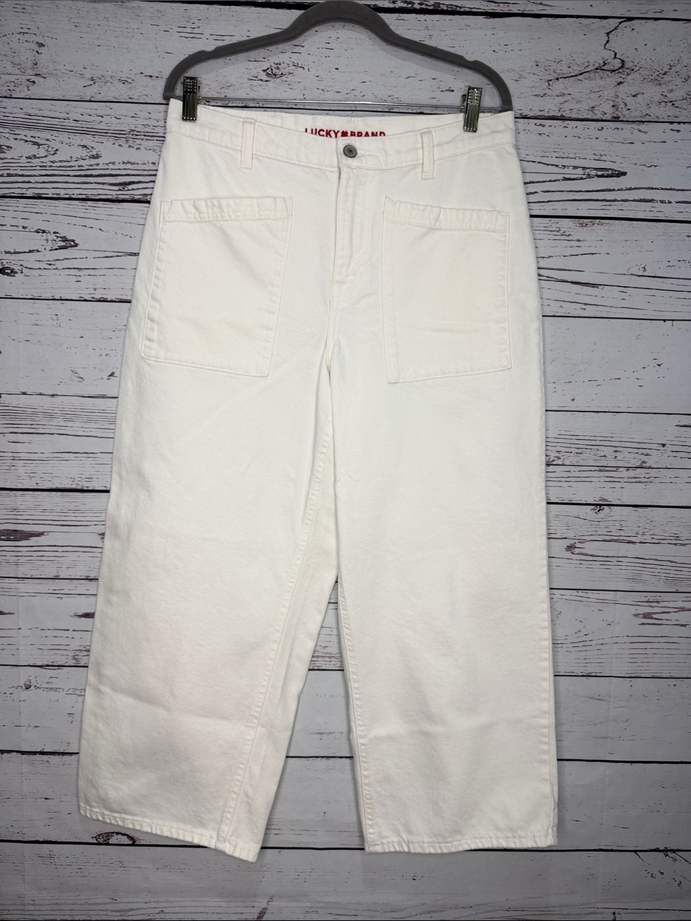 Lucky Brand Off-White Wide Leg Crop Pants